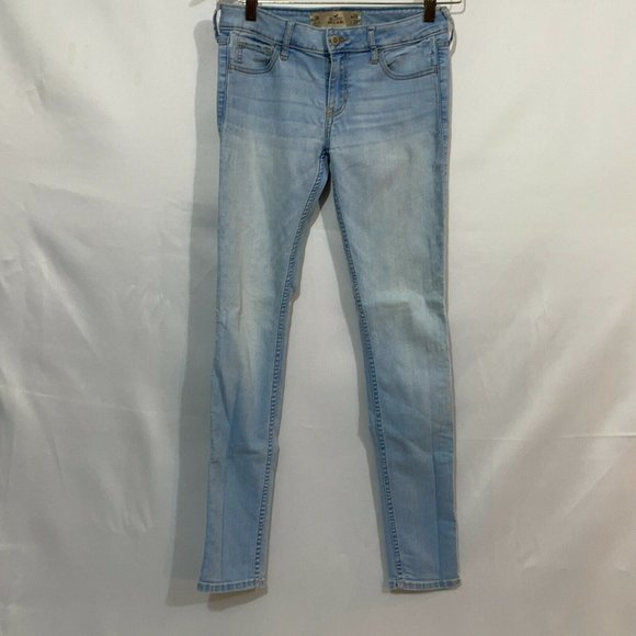 Hollister Denim - Hollister Womens Blue Flat Front Stretch Denim Super Skinny Jeans Size 3R 26X31